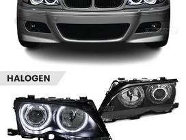 BMW 320 Nauji halogeniniai priekiniai žibintai su led angel eyes tinkant