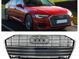 Audi A6, 4K0853651BRU6, Originalios naujos oem centrines bamperio grotelės modelis a6