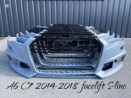 Audi A6, S-line, Nauji oem originalus priekiniai bamperiai modelis a6 c7 2014