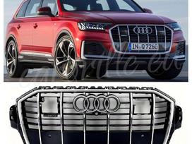 Audi Q7, 4M0853651AGRN4, Complete audi q7 4m s line front bumper grille with acc hole ko