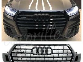 Audi Q7, 4M0853651JFUQ, Complete audi q7 4m shadow line front bumper grille detal
