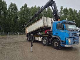 Volvo FM12 460HP 8x4 HIAB 244EP-5 HIPRO 3 SIDE TIPPER, savivarčiai su kranu
