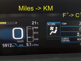 Toyota Prius Navigacijos mylios į km skydeliu pardavimas lexus toyota
