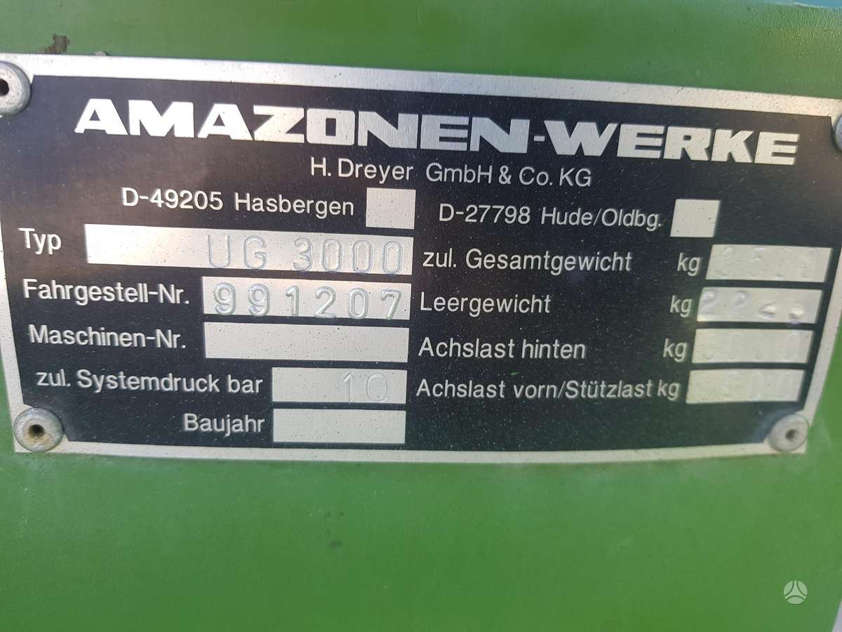 Amazone UG 3000, sprayers