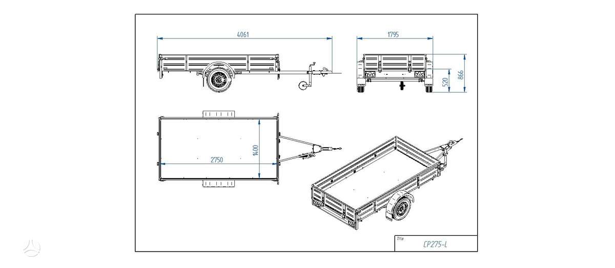 Tiki Treiler CP275 L, passenger car trailers