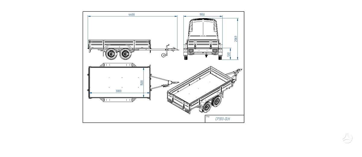 Tiki Treiler CP300-DLH, passenger car trailers
