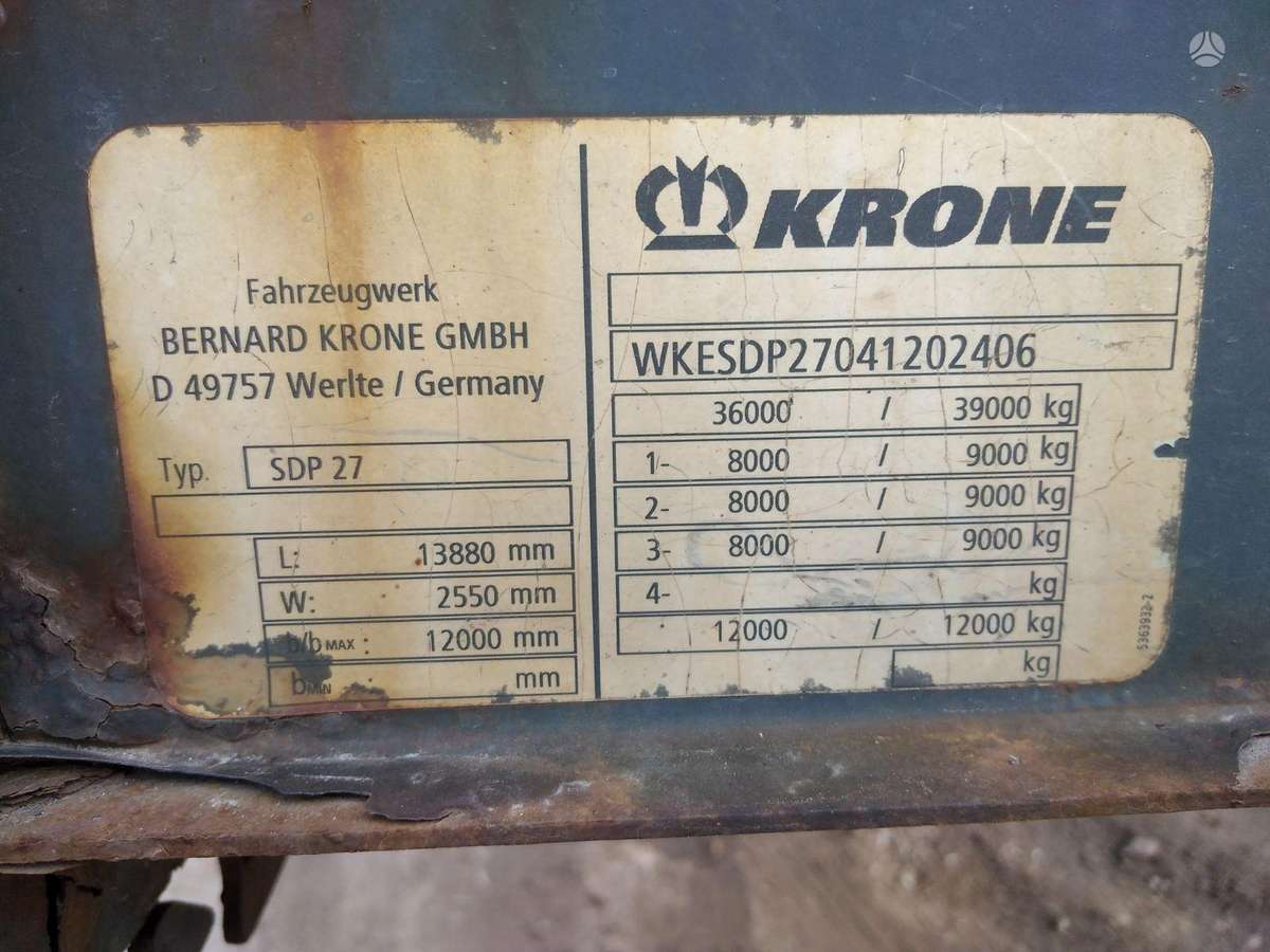 Krone SDP27, curtain / tarpaulin