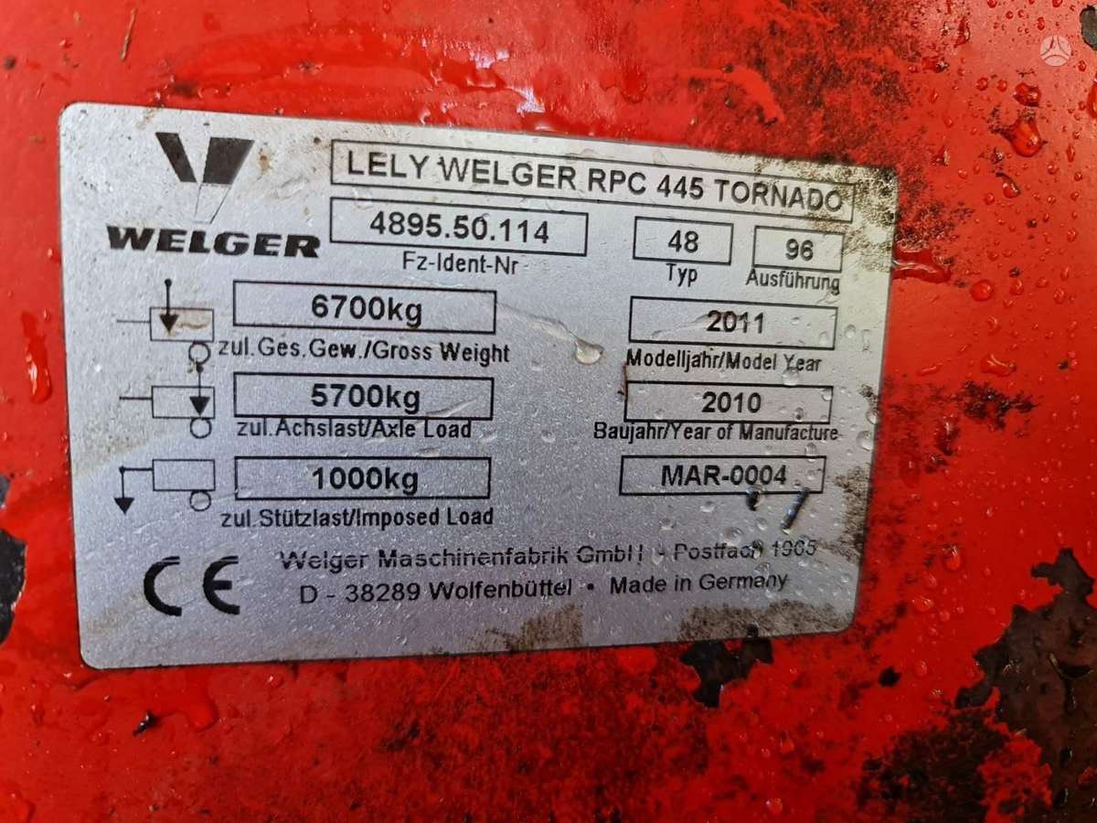 Welger RPC 445 Tornado, прессы