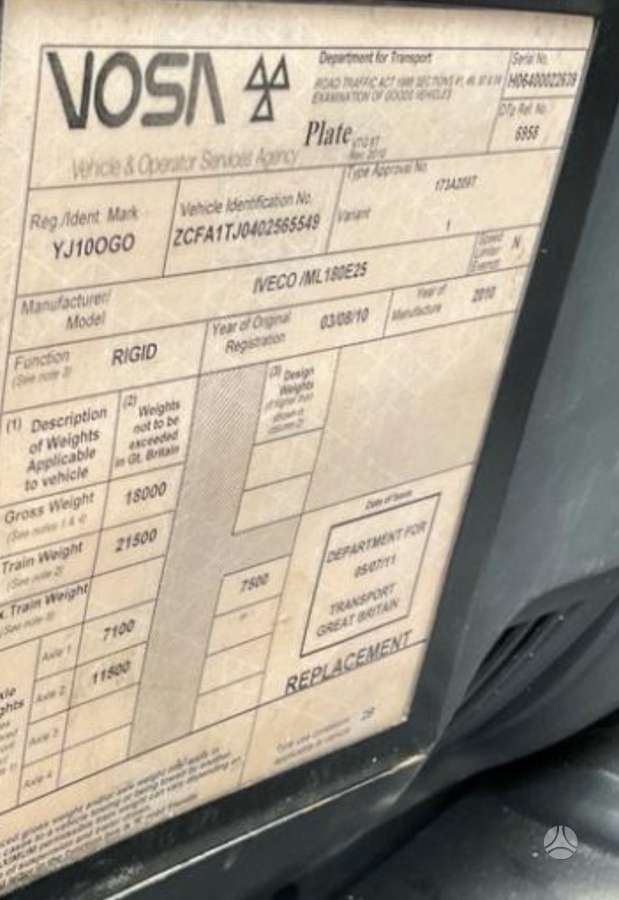 Iveco 18E25EEV, kravas automašīnas