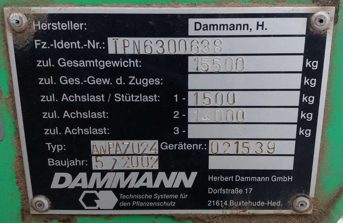 Dammann ANPA 7024 Profi-Class, purkštuvai