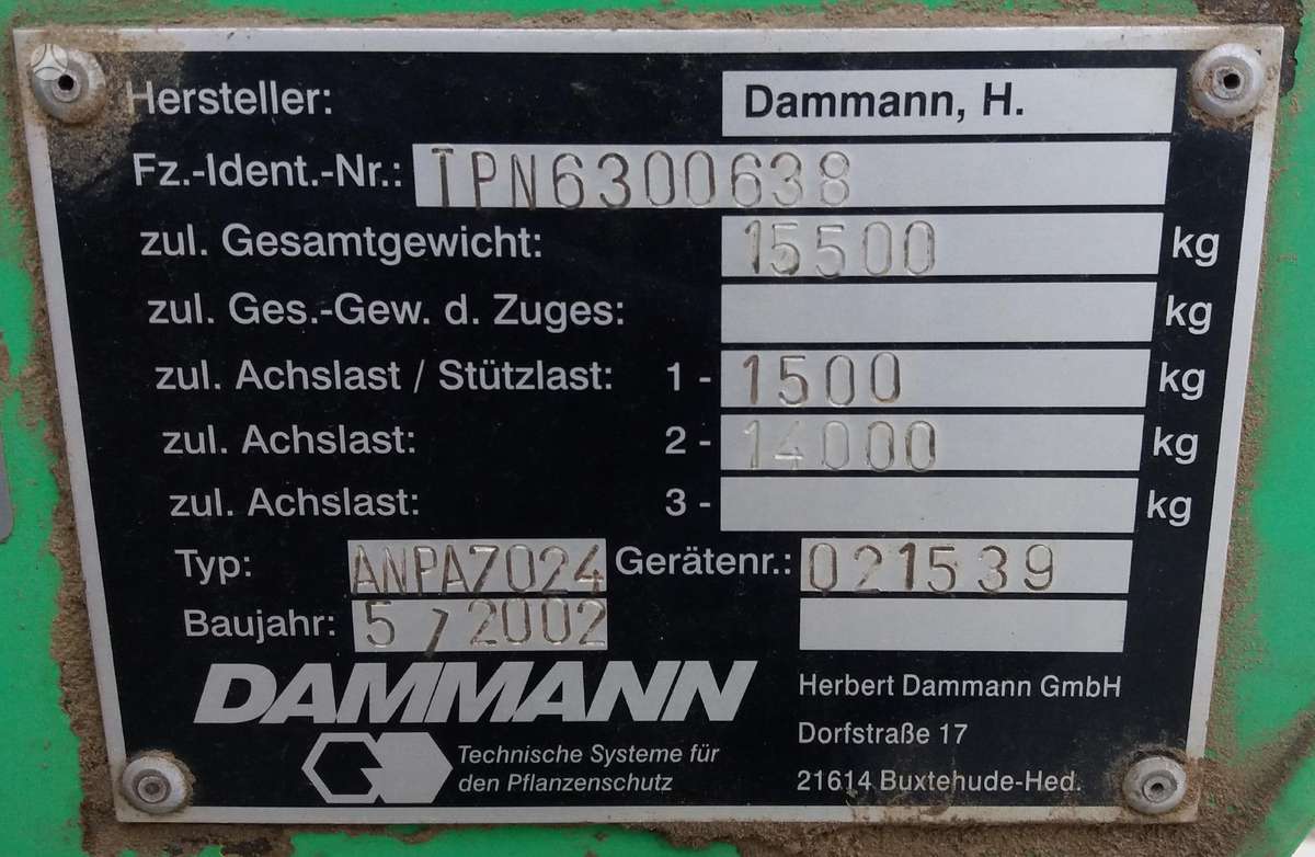 Dammann ANPA 7024 Profi-Class, sprayers