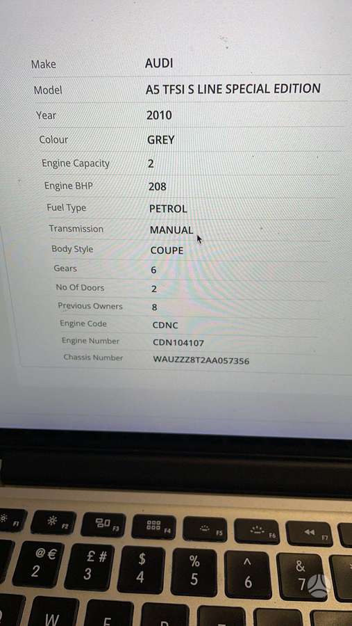 Audi A5 for parts. Dalimis variklis cdn