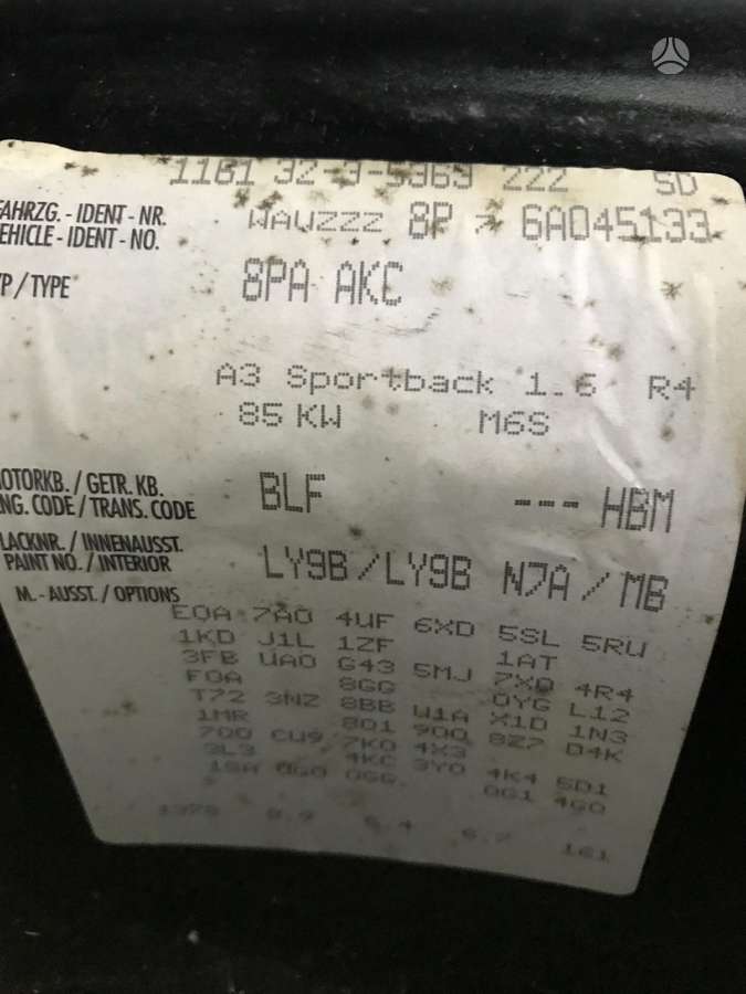 Audi A3 Blf ccta bwa bls bkd bmp bxe
