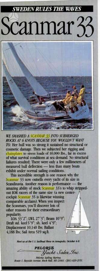 Scanmar 33, килевые яхты