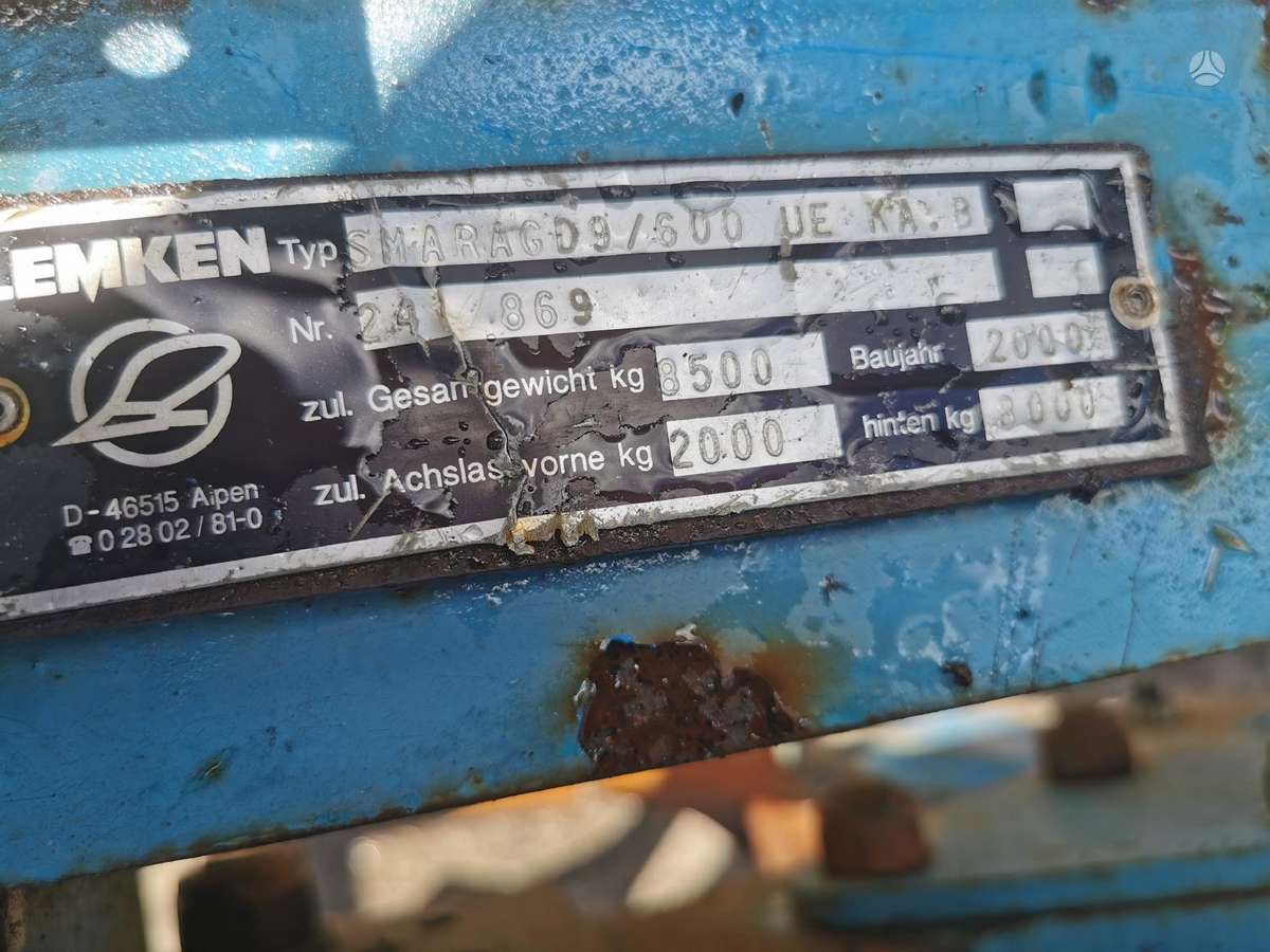 Lemken Smaragd d9/600, scrapers, scrubbers