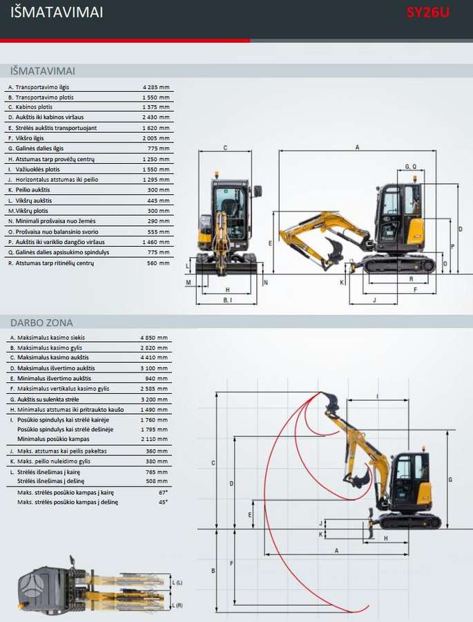 SANY SY26U, mini excavator