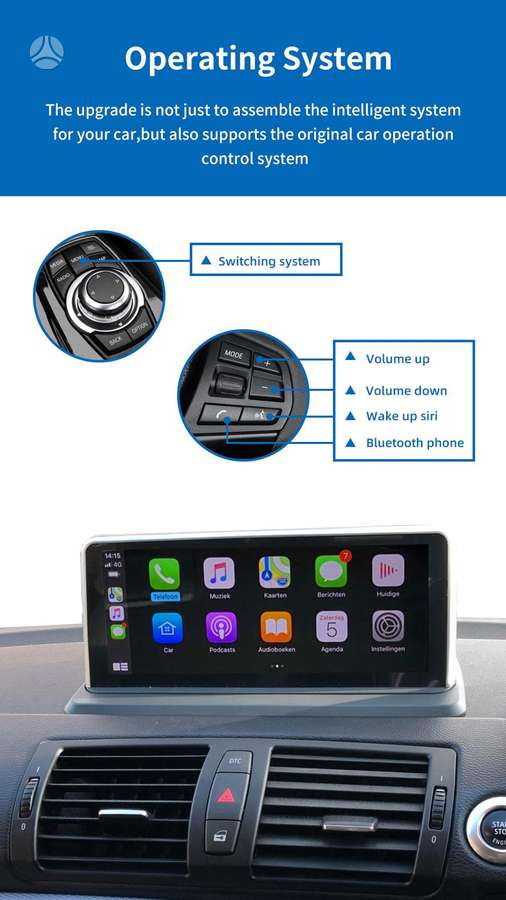 -Kita- BMW 1 E87 E88 E81 E82 CIC Carplay/Android Auto, мультимедиa с навигацией