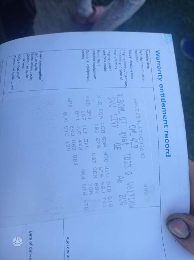 Audi Q7 for parts. 7 sedynes