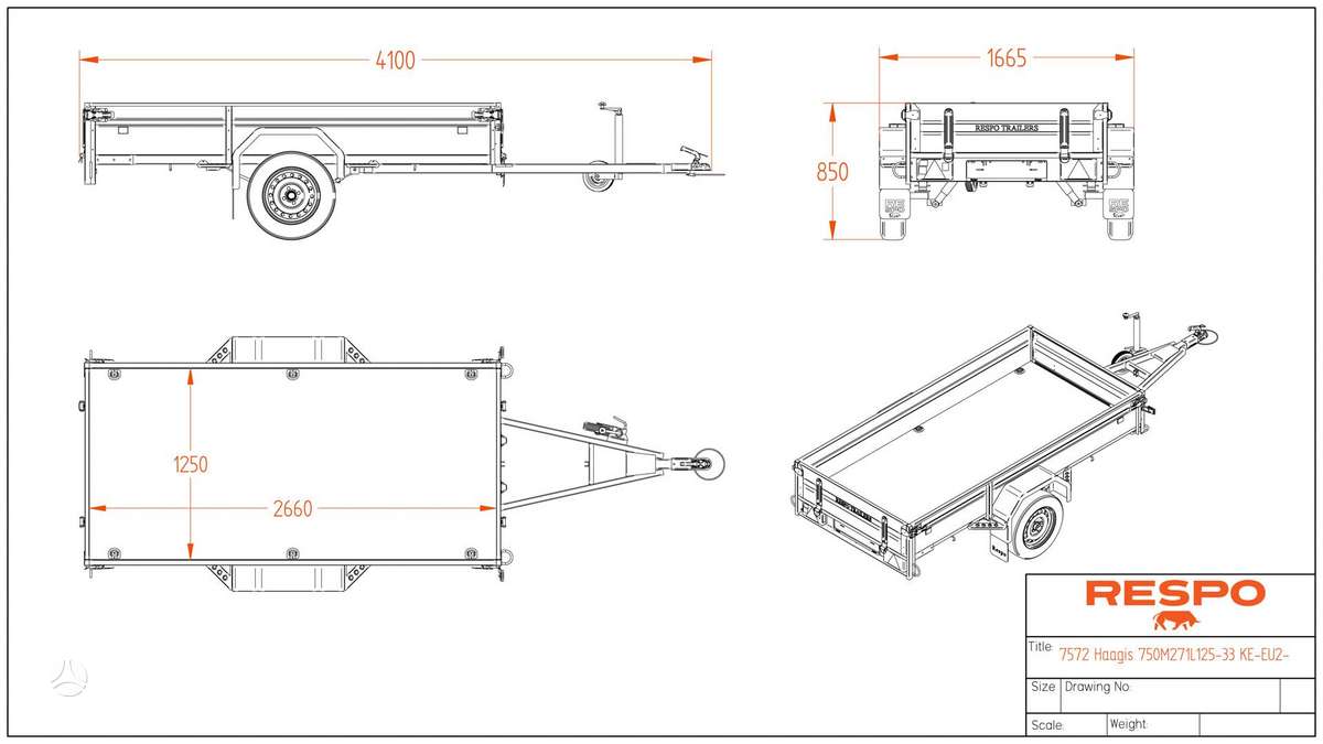 Respo AKCIJA 271L125-33, passenger car trailers