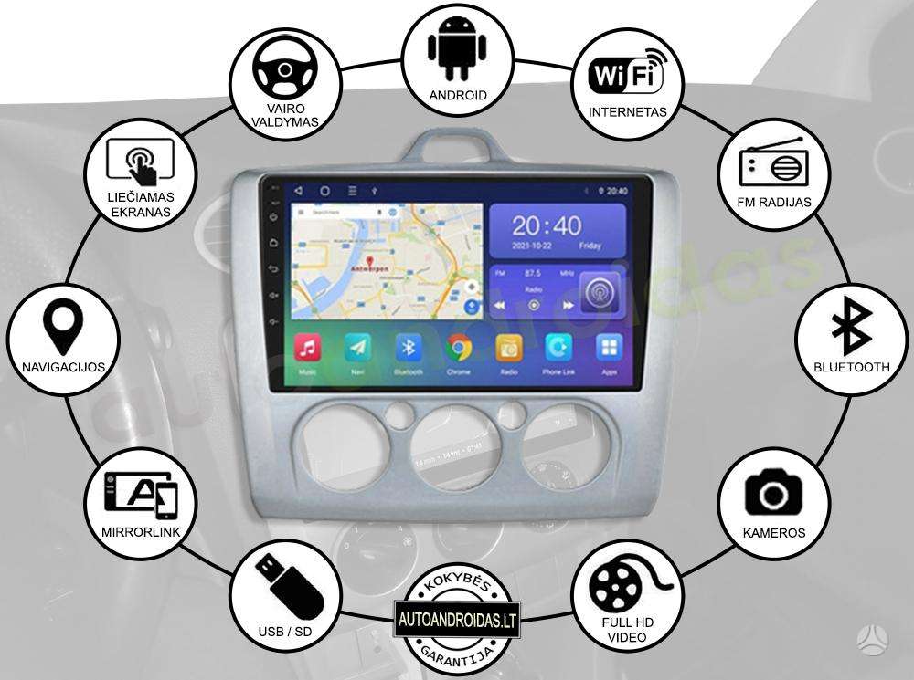 FORD 2007-12 Android multimedija USB/GPS/WiFi/BT