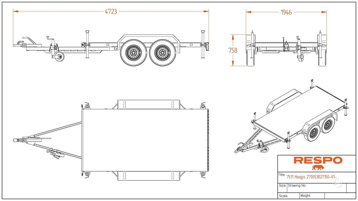 Respo 2700S302T150 For generator, passenger car trailers