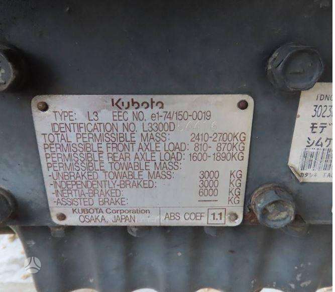 Kubota L3300, traktoriai