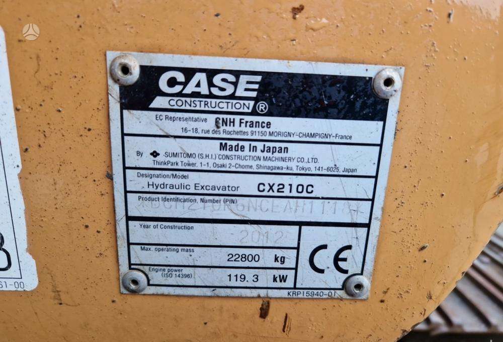 Case CX210C garantija 300val jau LT, экскаваторы
