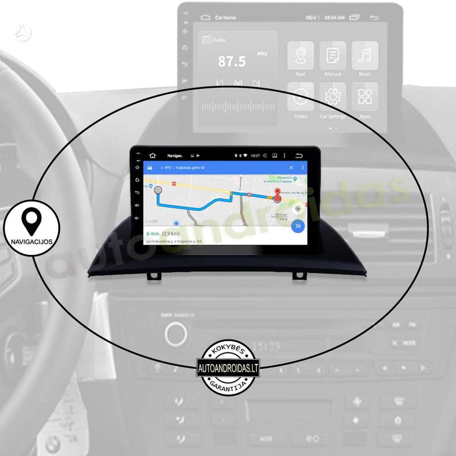 BMW BMW X3 E83 2004-10 Android multimedija GPS/WiFi/USB/9, multimedia and navigation