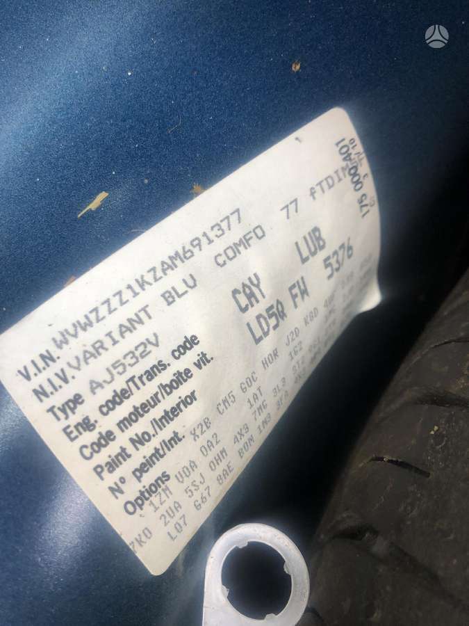 Volkswagen Golf rezerves daļās