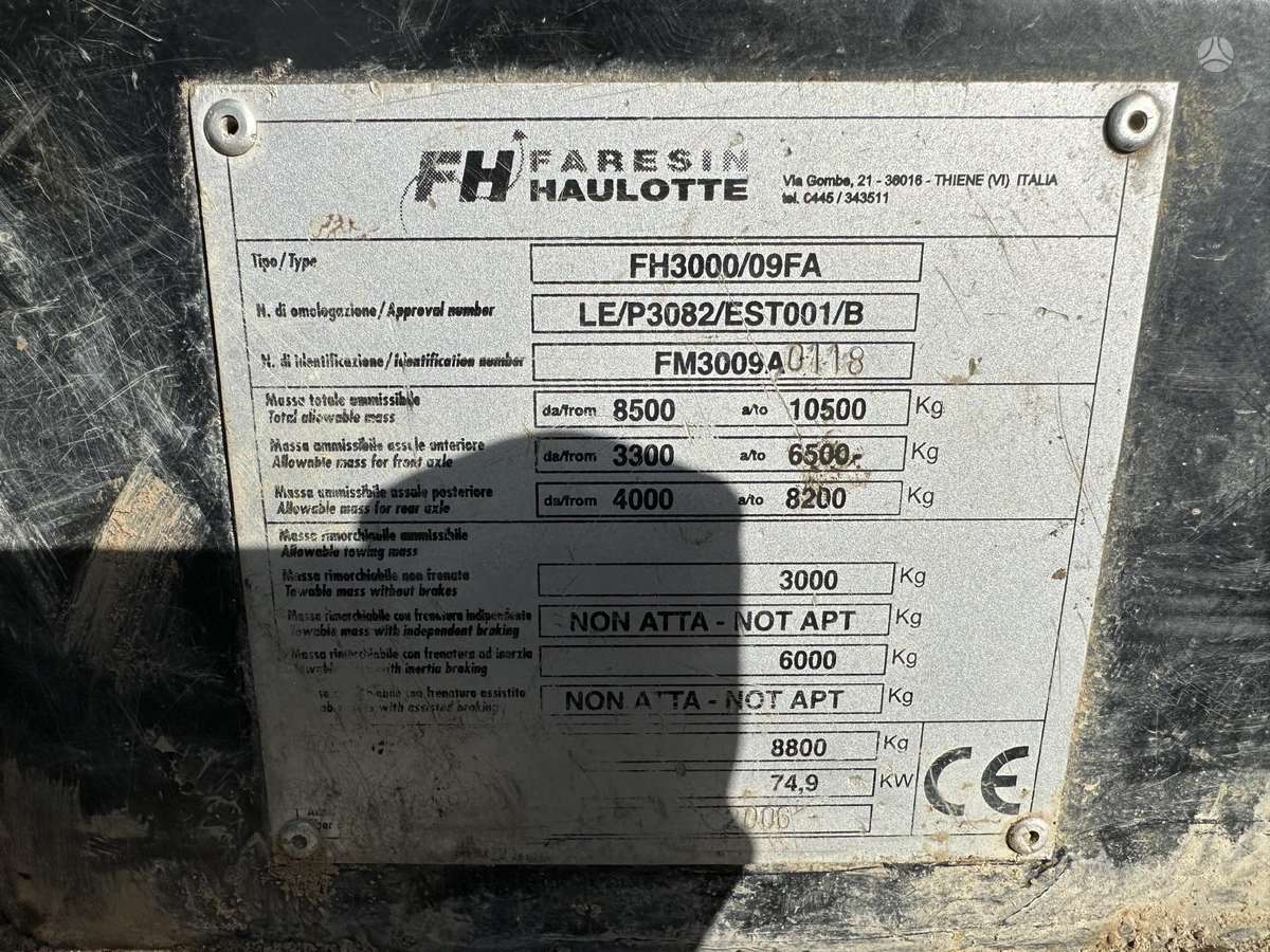 Faresin FH3000 9metrų strelė, telescopic handler