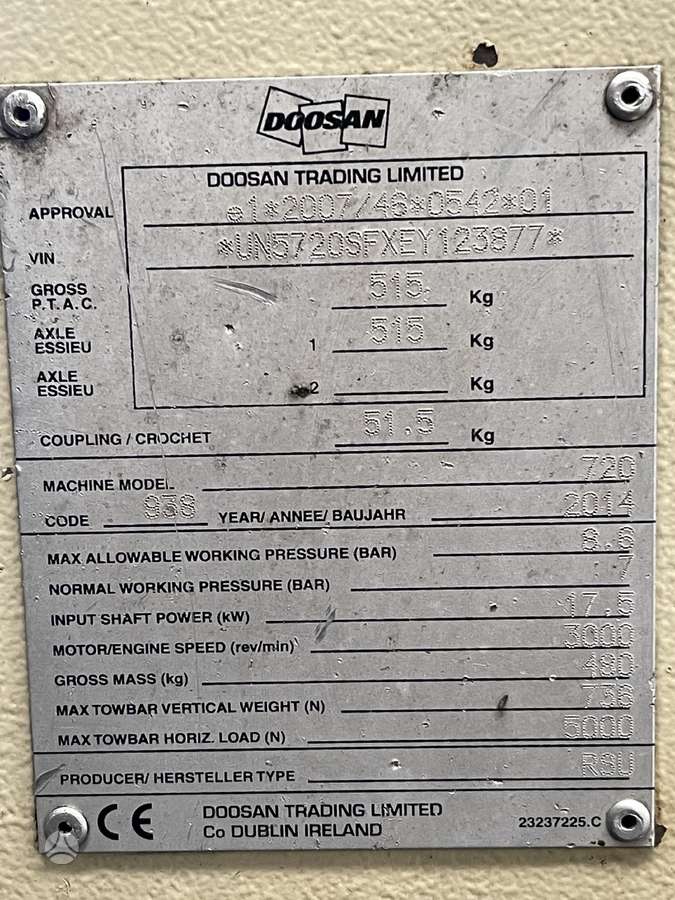 -Kita- Doosan 7/20, compressor