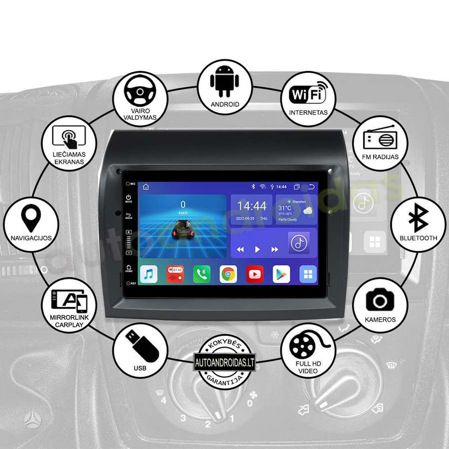Fiat DUCATO JUMPER BOXER Android multimedija GPS/WiFi/USB/BT, multimedia and navigation