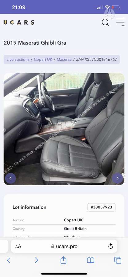 Maserati Ghibli rezerves daļās