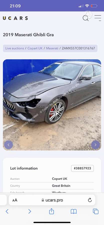 Maserati Ghibli rezerves daļās