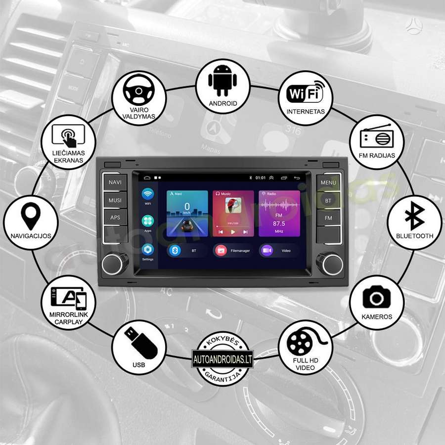 Volkswagen MULTIVAN T5 TRANSPORTER Android multimedija navigacija, multimedia and navigation