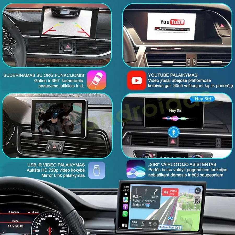 Audi AUDI CARPLAY, ANDROID AUTO integracija org. multimedijoje, multimedia and navigation