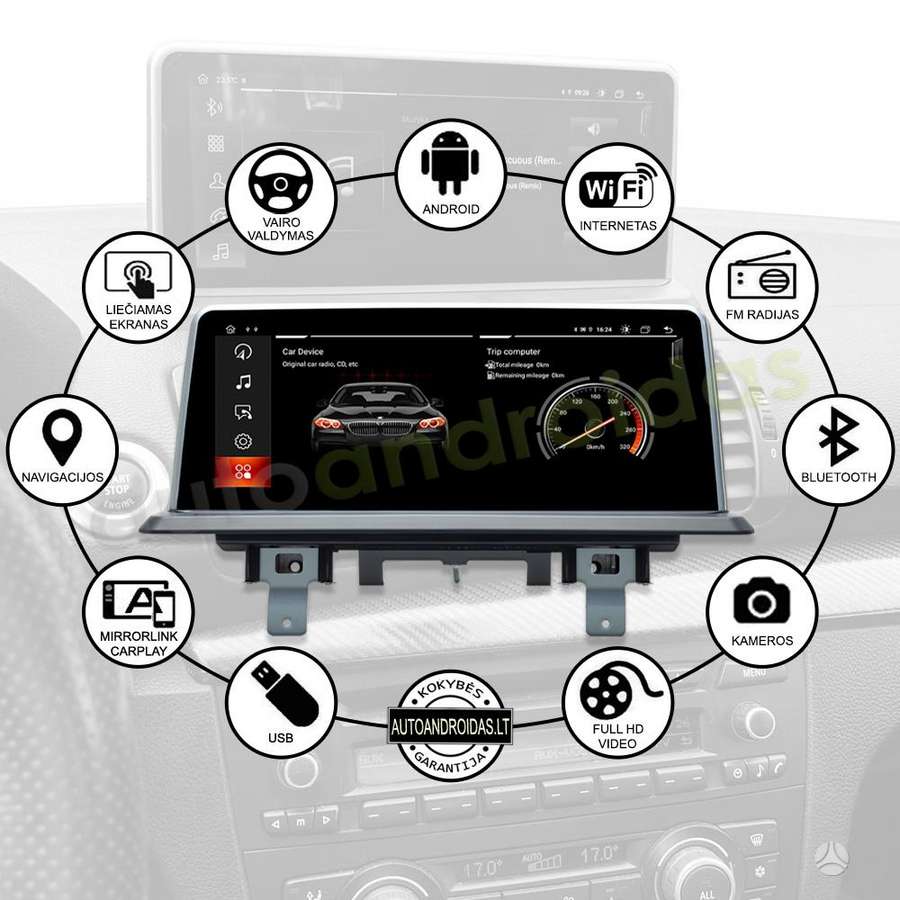 BMW BMW 1 (E81 E87 E88) 2005-11 Android multimedija automagnetola, multimedia and navigation