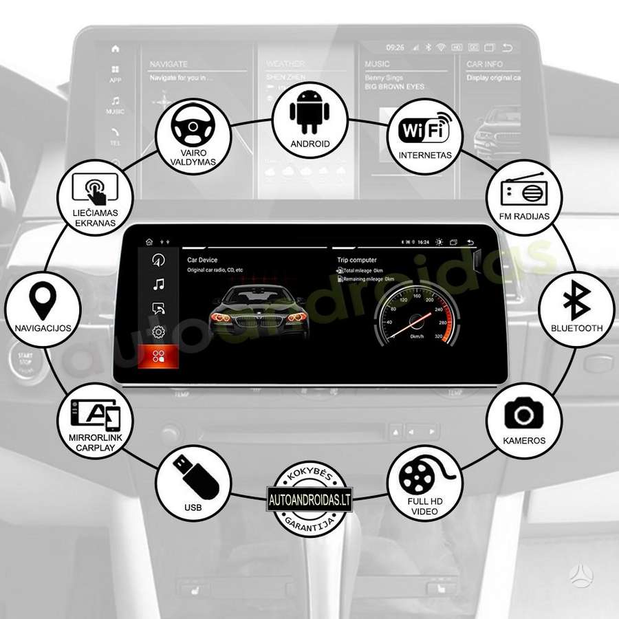 BMW BMW 5 E60 E61 3 E90 E91 2003-12 Android multimedija navigacija 12, мультимедиa с навигацией