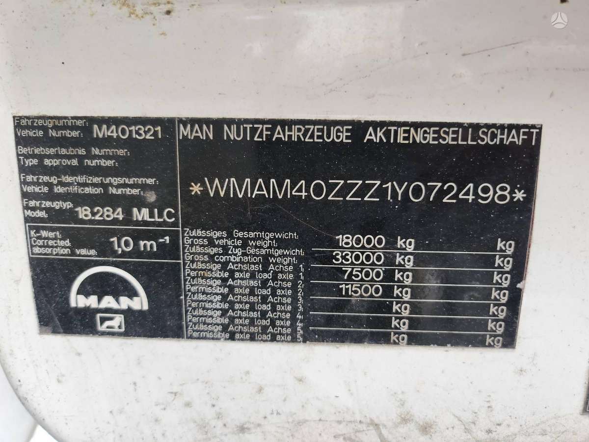 MAN 18.284 MLLC-4x2/570 Frame defect, platformas