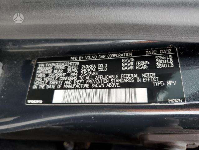Volvo XC60 Spalvos kodas 492 46