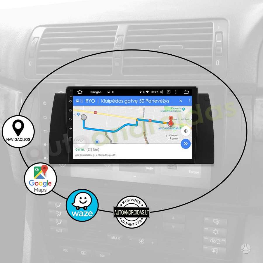 BMW BMW 5 E39 BMW X5 E53 1995-07 Android multimedija automagnetola, multimedia and navigation