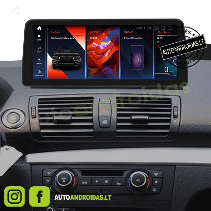 BMW BMW 1 E81 E87 E88 2004-12 Android multimedija navigacija 12 colių ekranu, multimedia and navigation