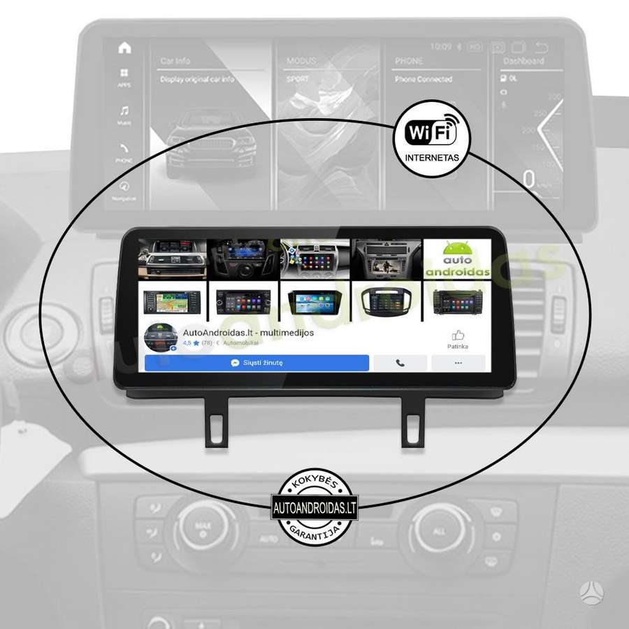 BMW BMW 1 E81 E87 E88 2004-12 Android multimedija navigacija 12 colių ekranu, multimedia and navigation