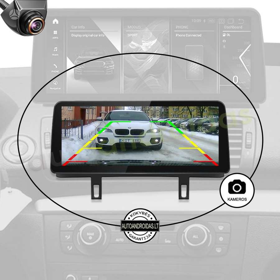 BMW BMW 1 E81 E87 E88 2004-12 Android multimedija navigacija 12 colių ekranu, multimedia and navigation