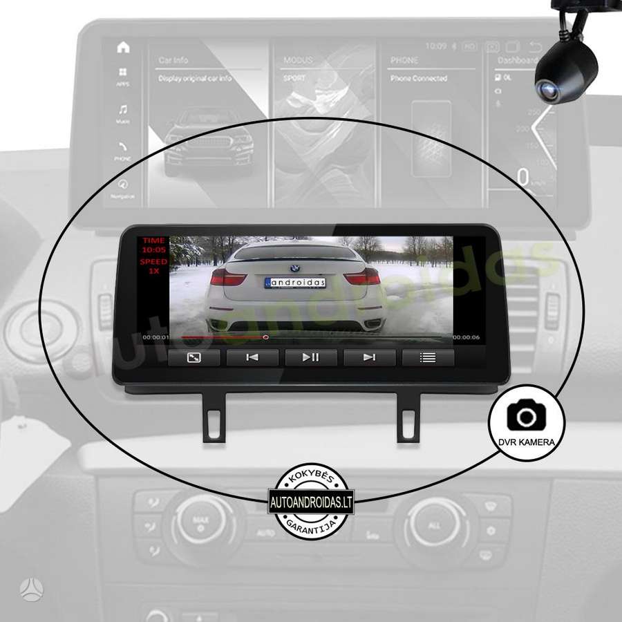 BMW BMW 1 E81 E87 E88 2004-12 Android multimedija navigacija 12 colių ekranu, multimedia and navigation
