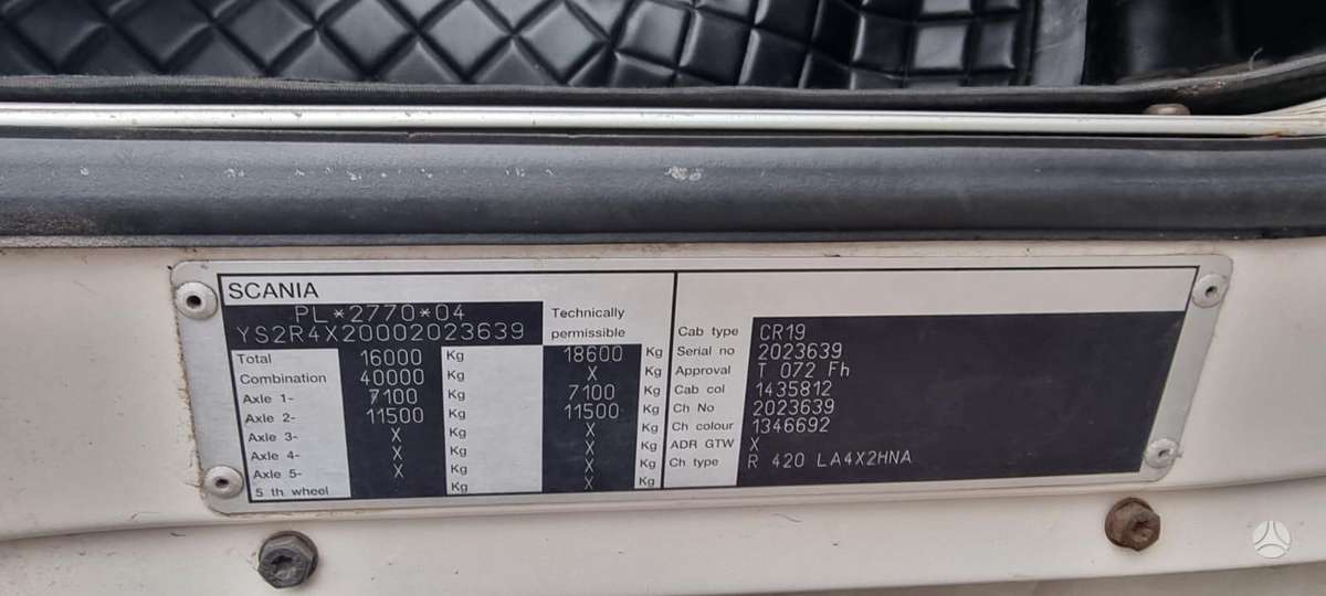Scania R420, 2 miegamosios vietos