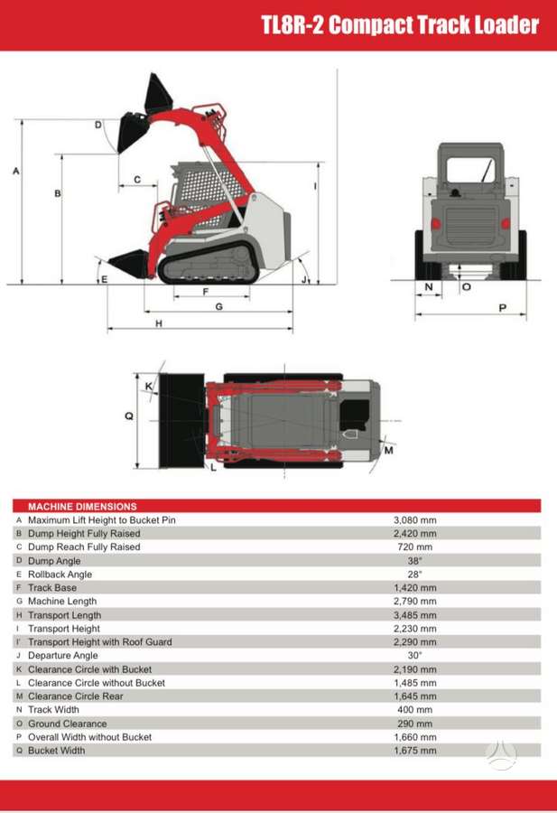 Takeuchi TL 8 R2, mini loaders