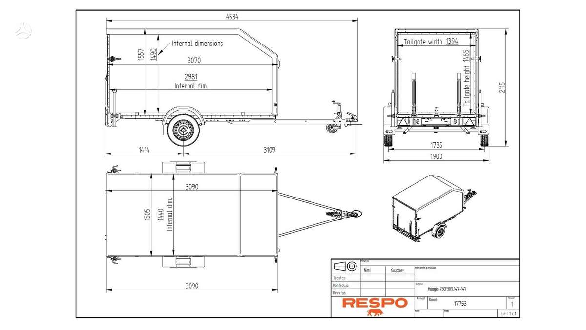 Respo 750F301L147 standard, kietašonės