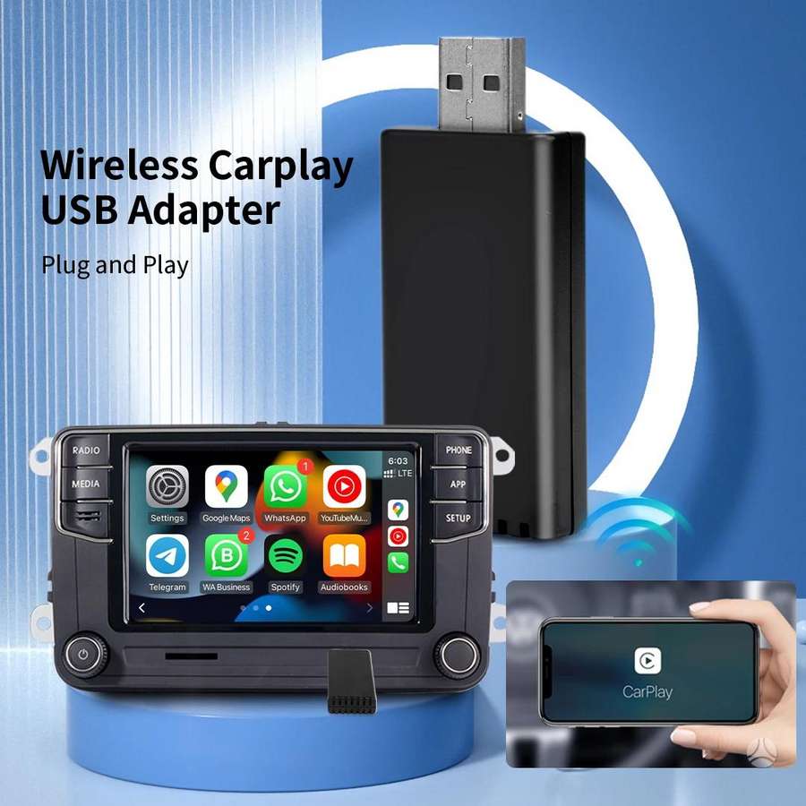 -Kita- Android auto Carplay adapteris wired to wireless, multimedija