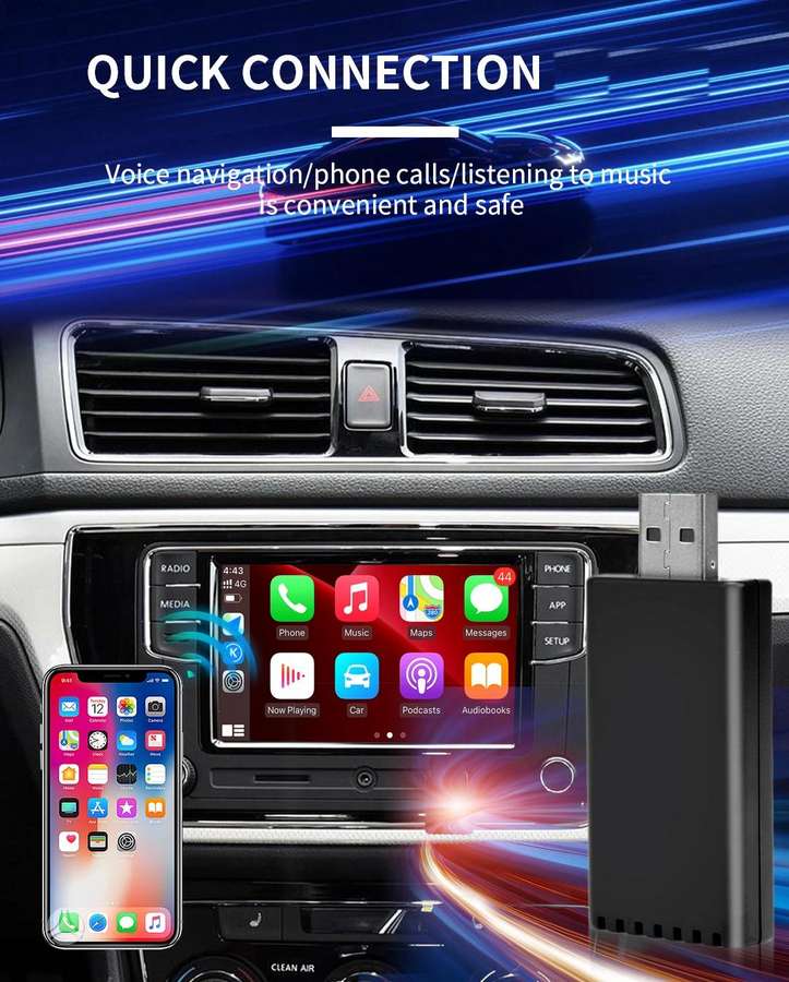 -Kita- Android auto Carplay adapteris wired to wireless, multimedija